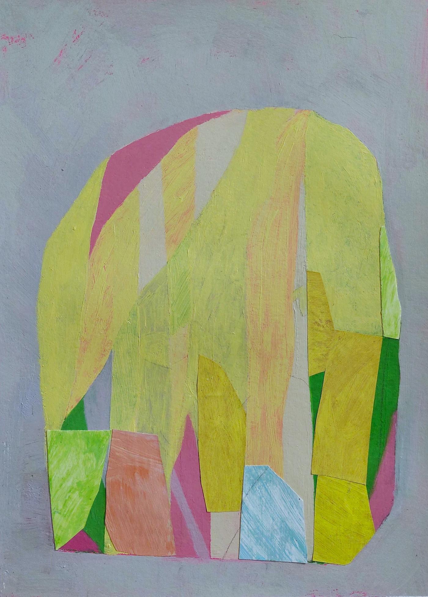 Montaña 5, Acrílico y collage sobre papel, 2022